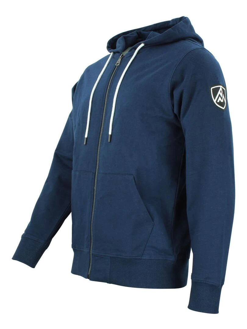 Sweat zippé à capuche homme CAGE   PEAK MOUNTAIN   Bleu marine
