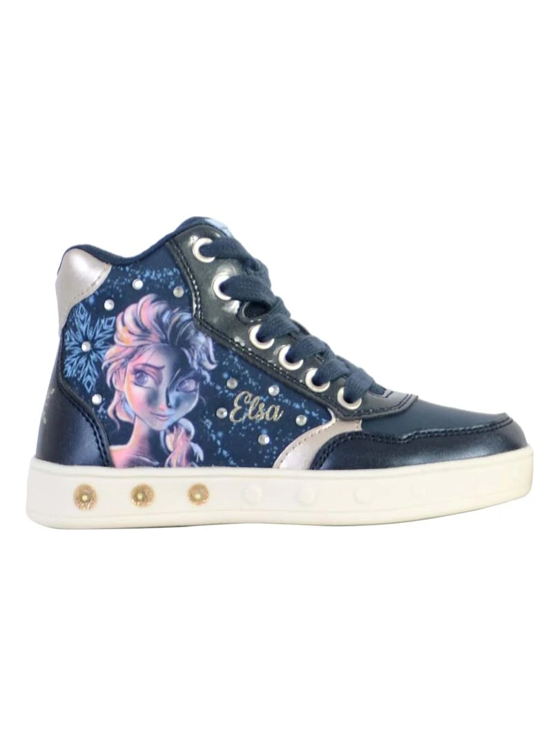 Basket Montante Cuir Enfant Geox Skylin Bleu
