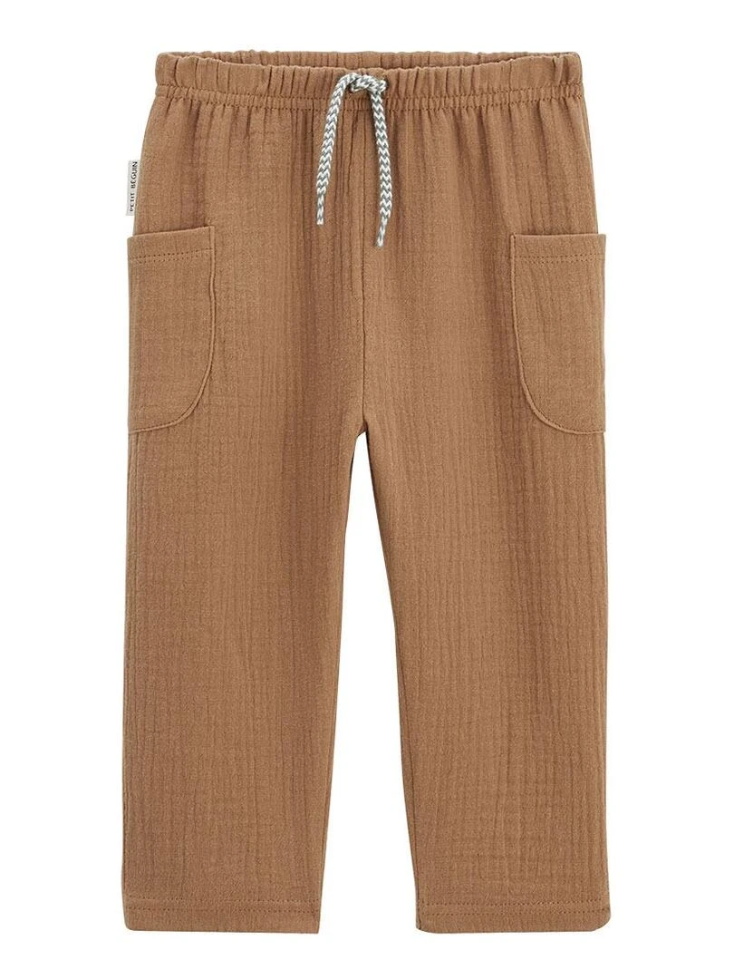 Pantalon bébé en gaze de coton camel Gao Camel