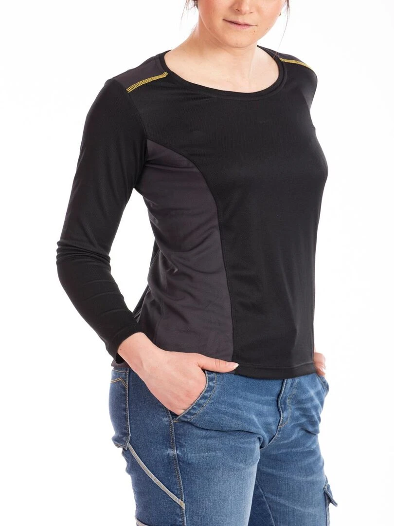 T shirt de travail à manches longues HOLLY 'Rica Lewis'   Noir