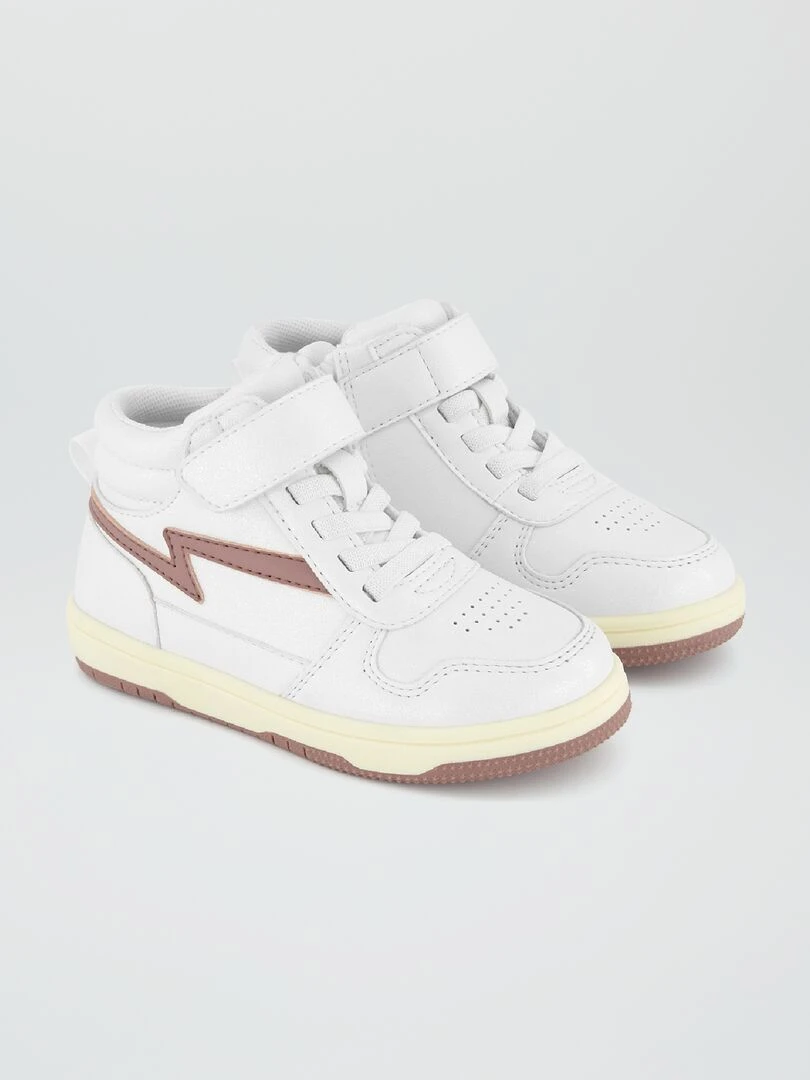 Baskets montantes tricolore blanc