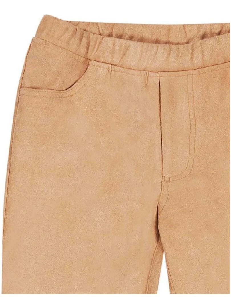 Pantalon Tregging Fille  Suédine Beige  MORGAN   'LA FAUTE A VOLTAIRE'   Beige