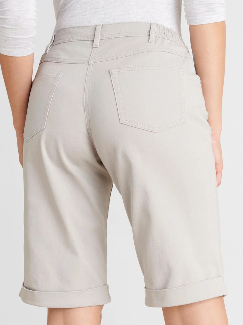 Bermuda coton extensible   Damart   Gris
