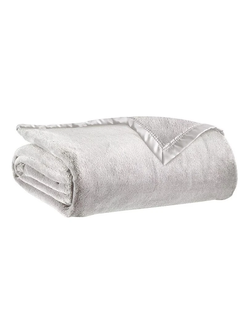 Couverture de mamie 220x260 cm Polyester Ivoire Gris