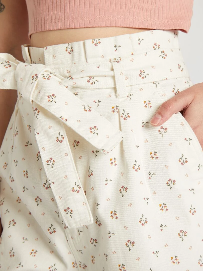 Short en twill   Blanc