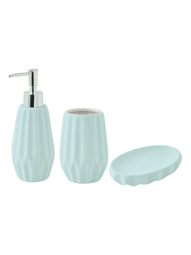 Guy Levasseur Set de salle de bain 3 pièces en céramique bleu Bleu