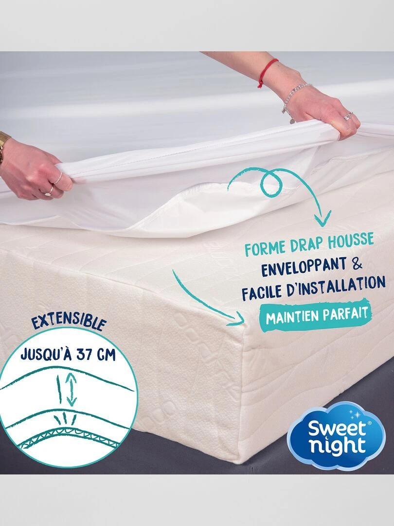 Protège matelas imperméable   blanc