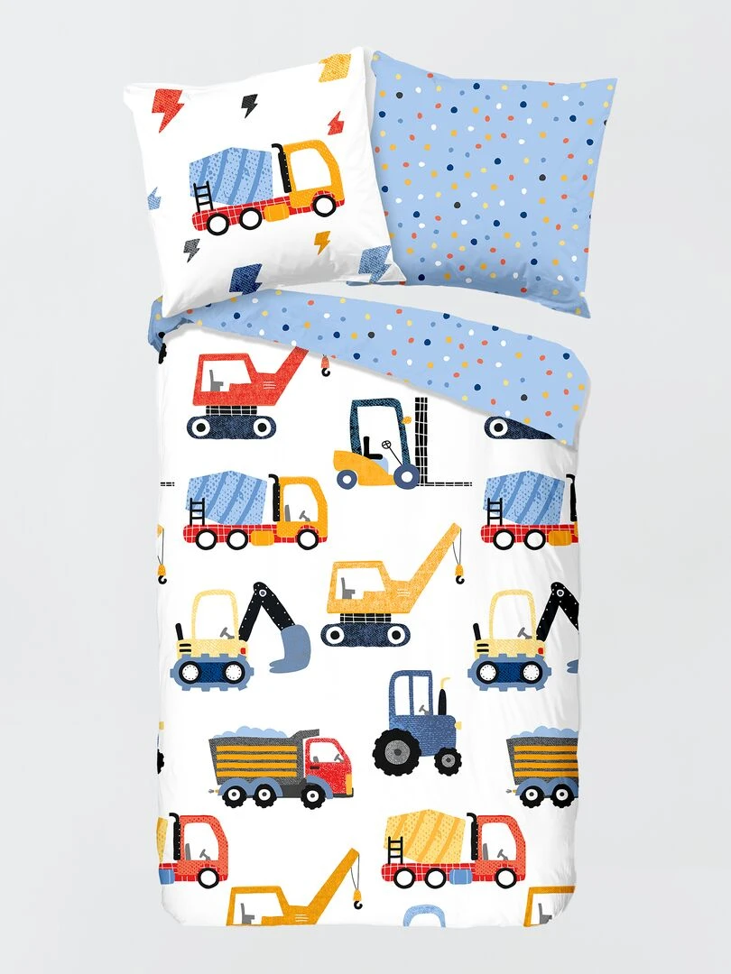 Parure de lit voitures   1 personne   Bleu