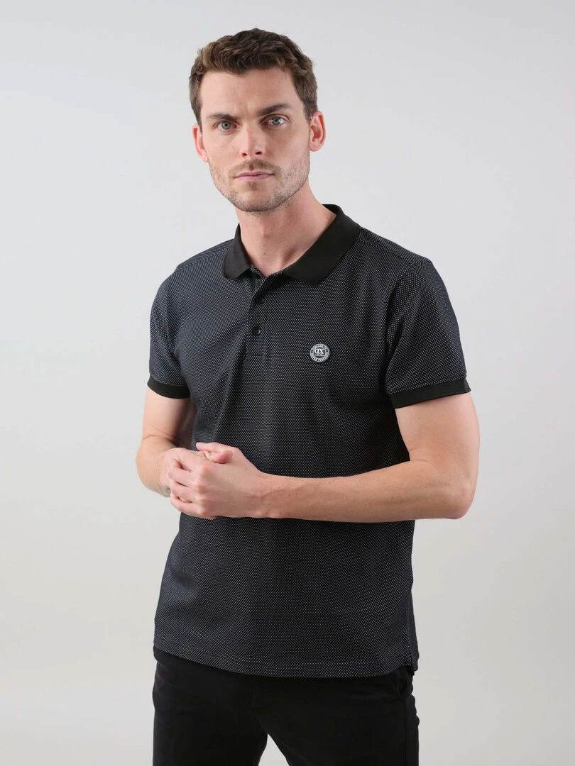 Polo en coton pour homme 'Deeluxe'   Noir