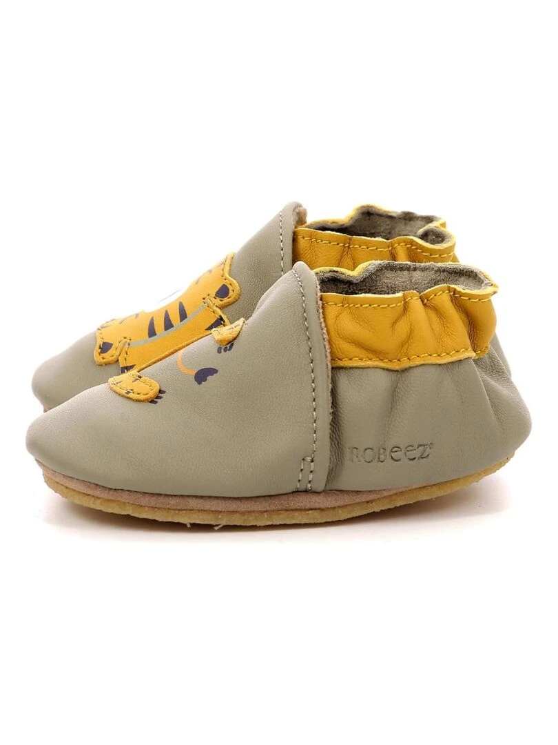 Chaussons Cuir Tiger Nap Crp   Kaki