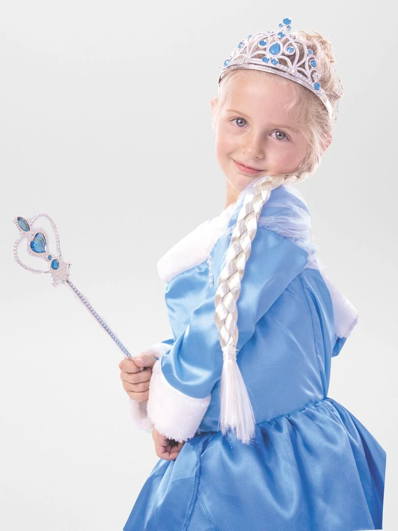 Set de princesse diadème + baguette + barette Bleu