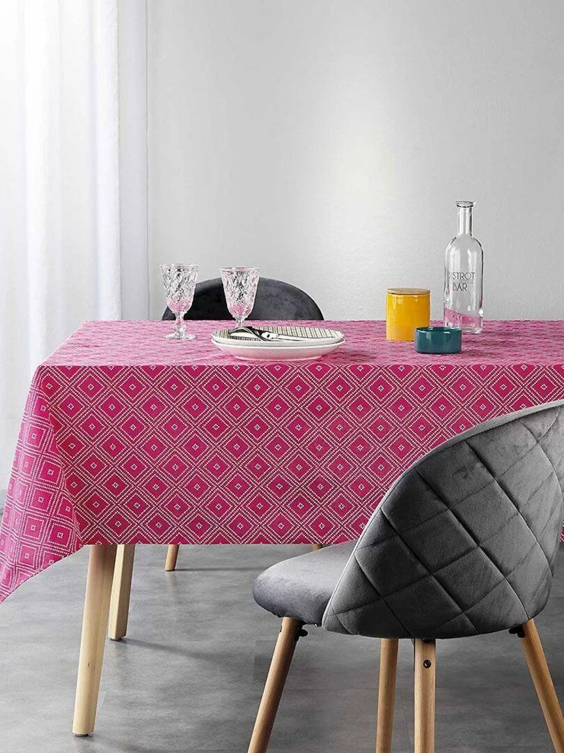 Nappe rectangulaire Idylle Rose fushia