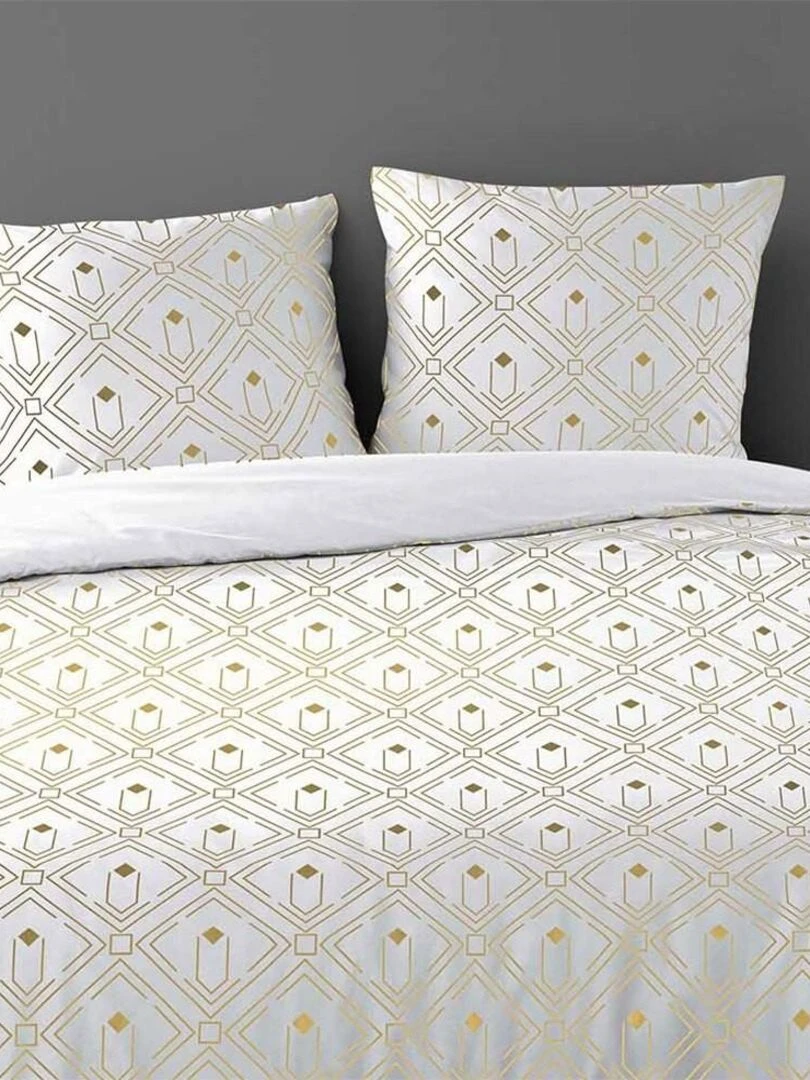 Housse de couette 240x220 + 2 taies Izac microfibre   Blanc