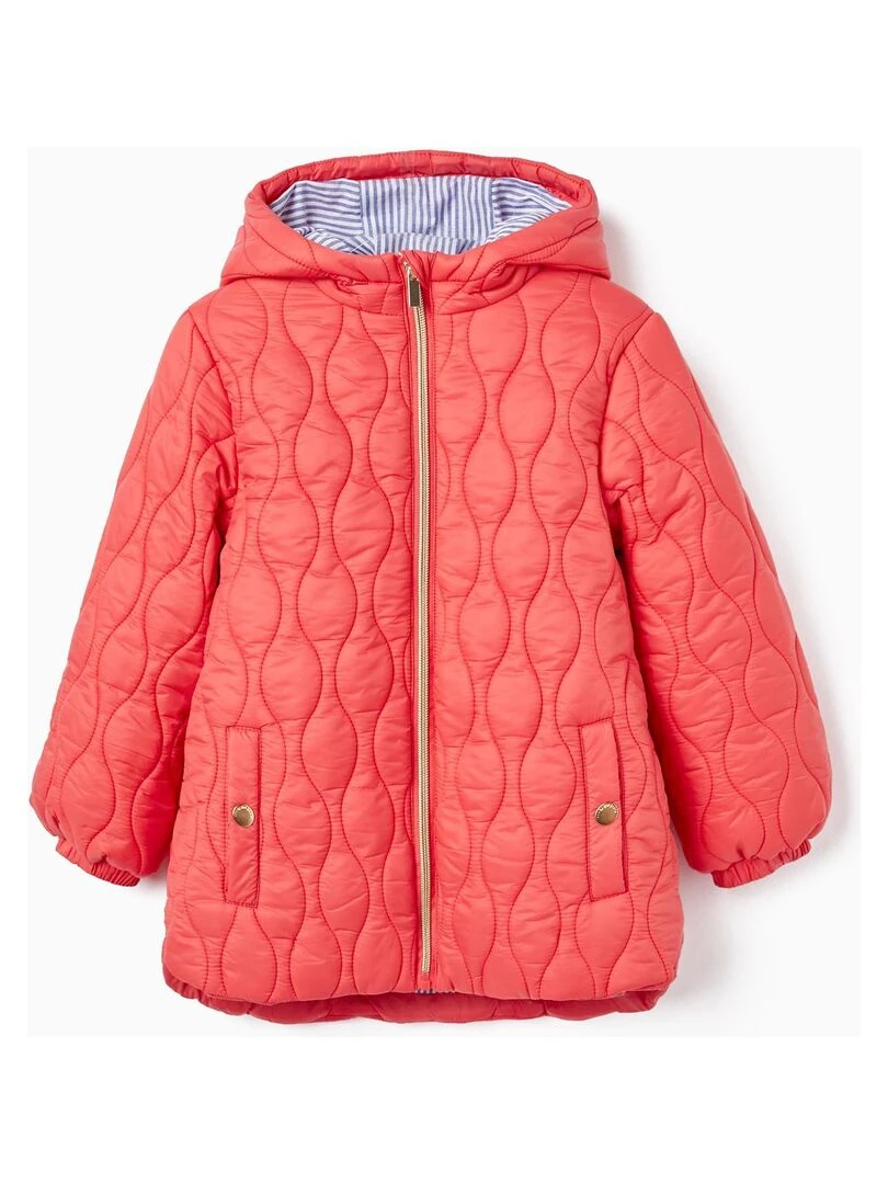 Manteau Matelassé avec Capuche pour Fille SPRING BEGINS Rose