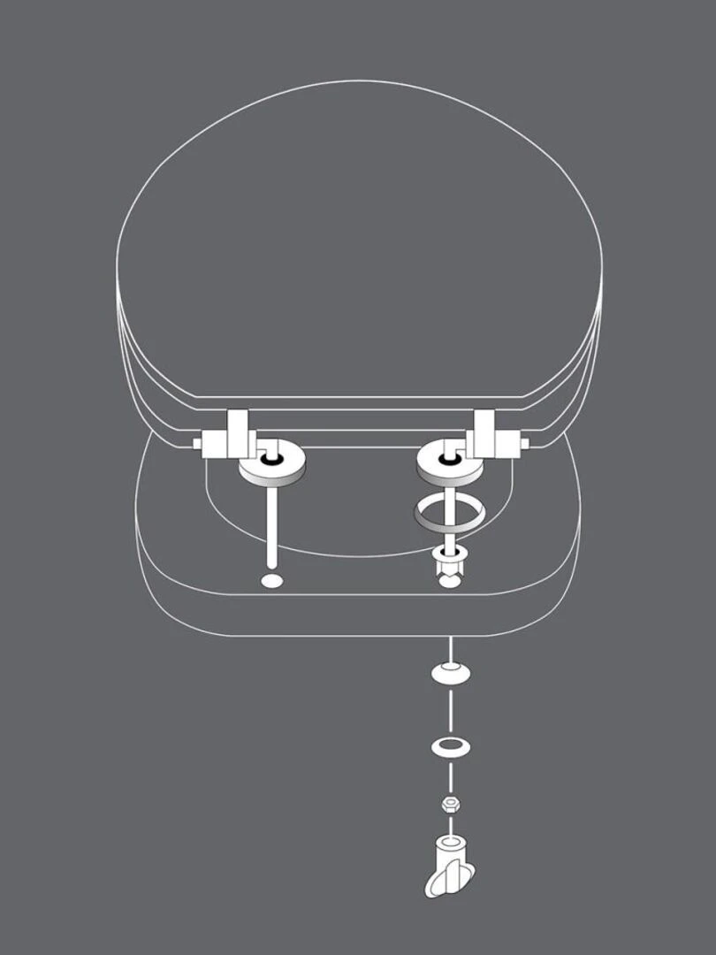 Abattant WC MDF charnières métal Zenitude   Gris