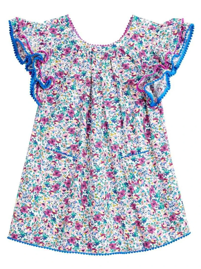 Robe Cérémonie Fleurie Violette Fille  Manches Papillons  BUTTERFLY   'LA FAUTE A VOLTAIRE'   Violet