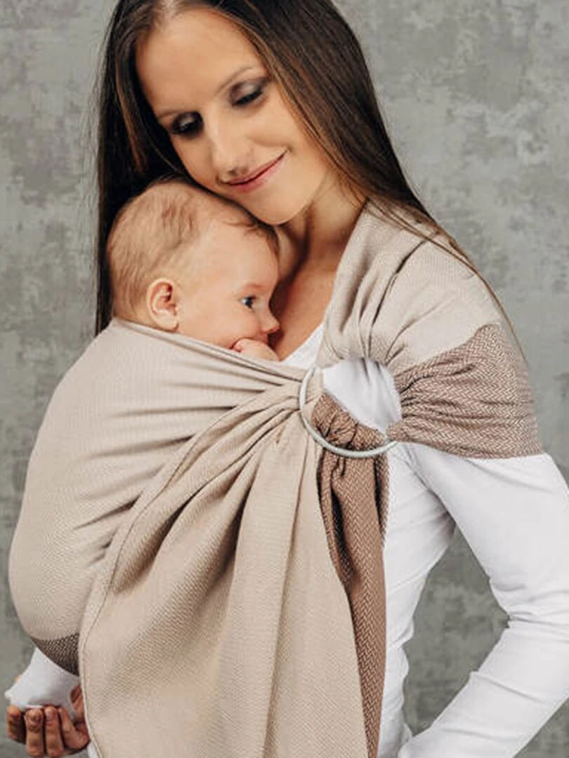 Porte Bébé Sling LITTLE HERRINGBONE CAFFE LATTE 1.8m Multicolore