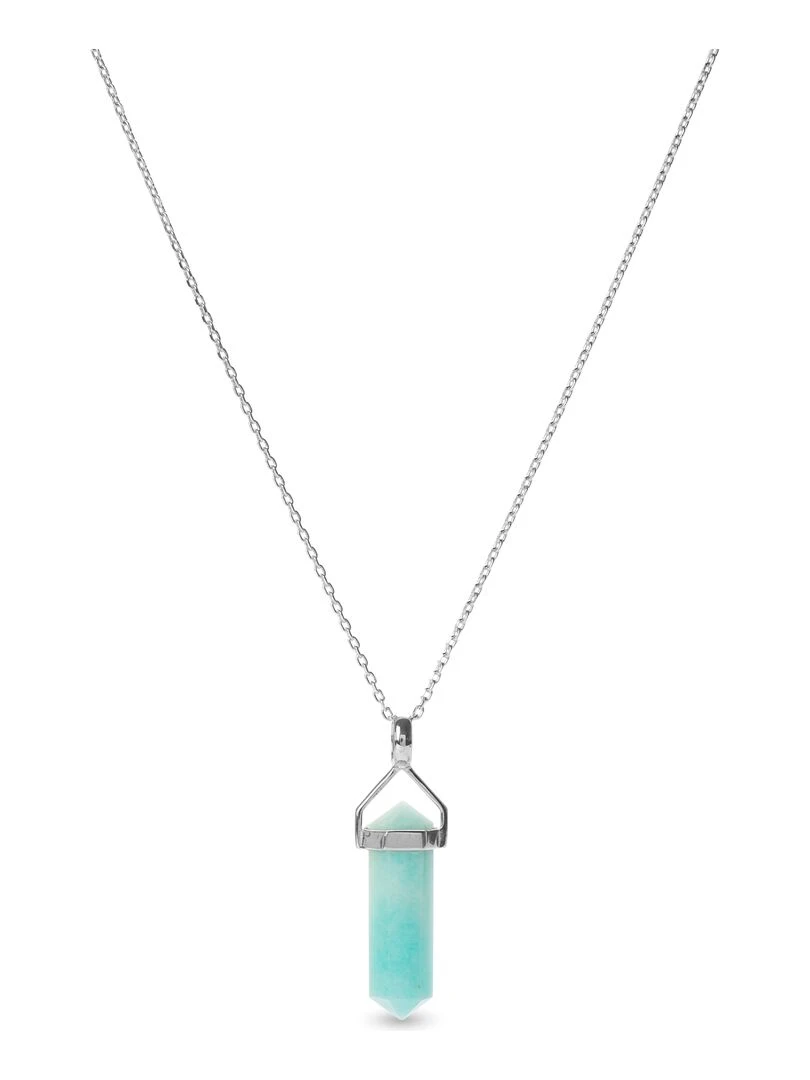 Collier Lux en argent 925 et amazonite rhodié Argent