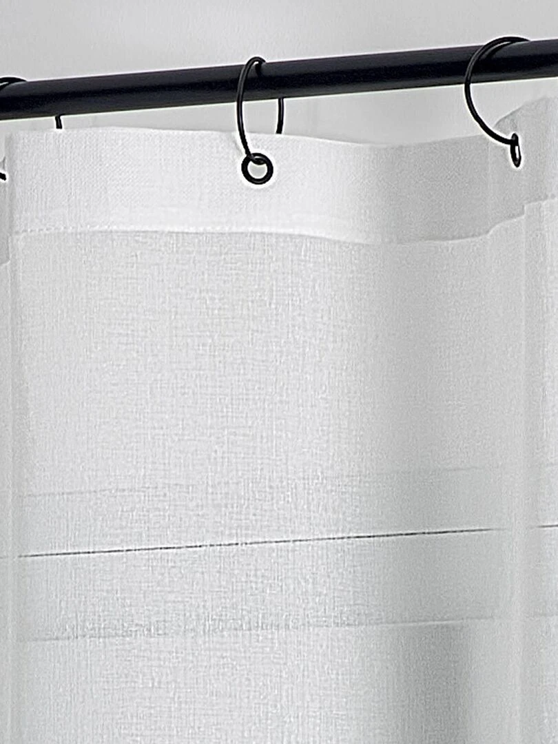 Voilage à anneaux noirs amovibles   Blanc