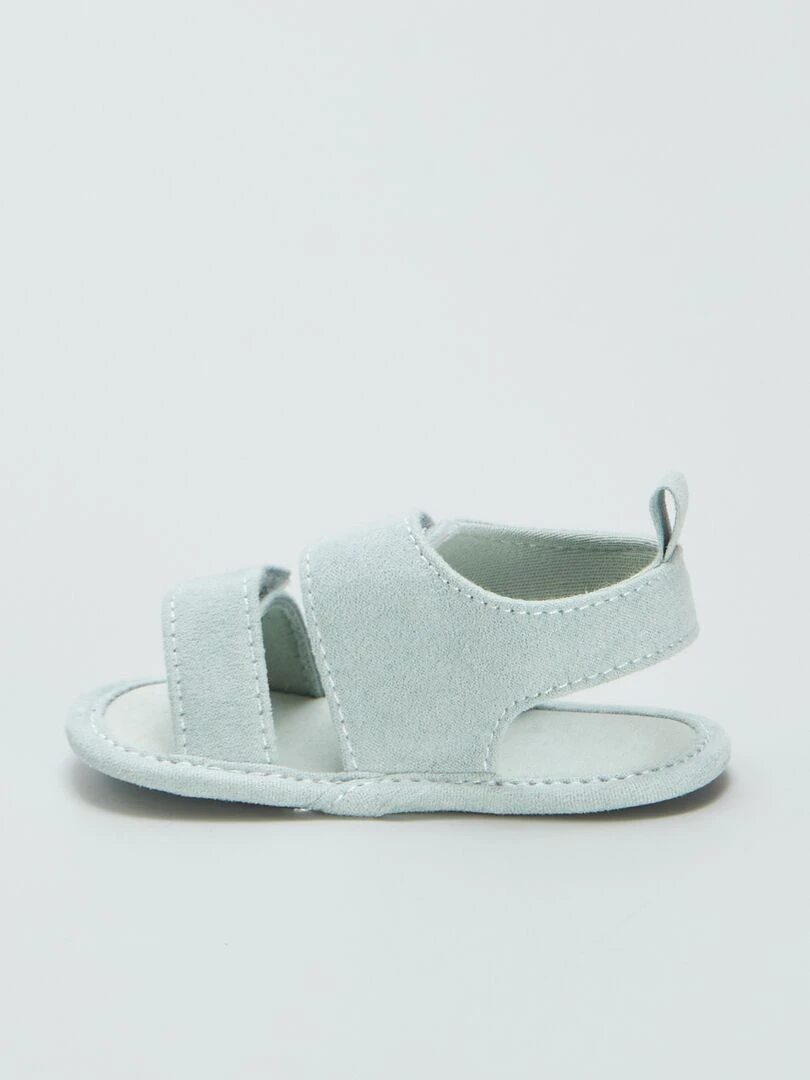 Sandales ouverte avec scratchs   Vert d'eau