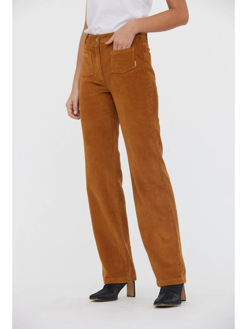 Lee Cooper Pantalon coton flair JANELLE Marron tabac