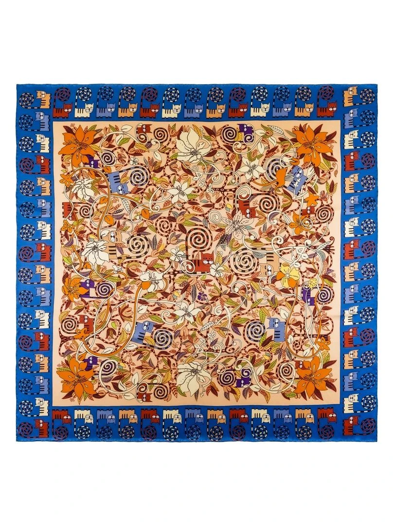 Carré de soie Premium Mistigri Beige