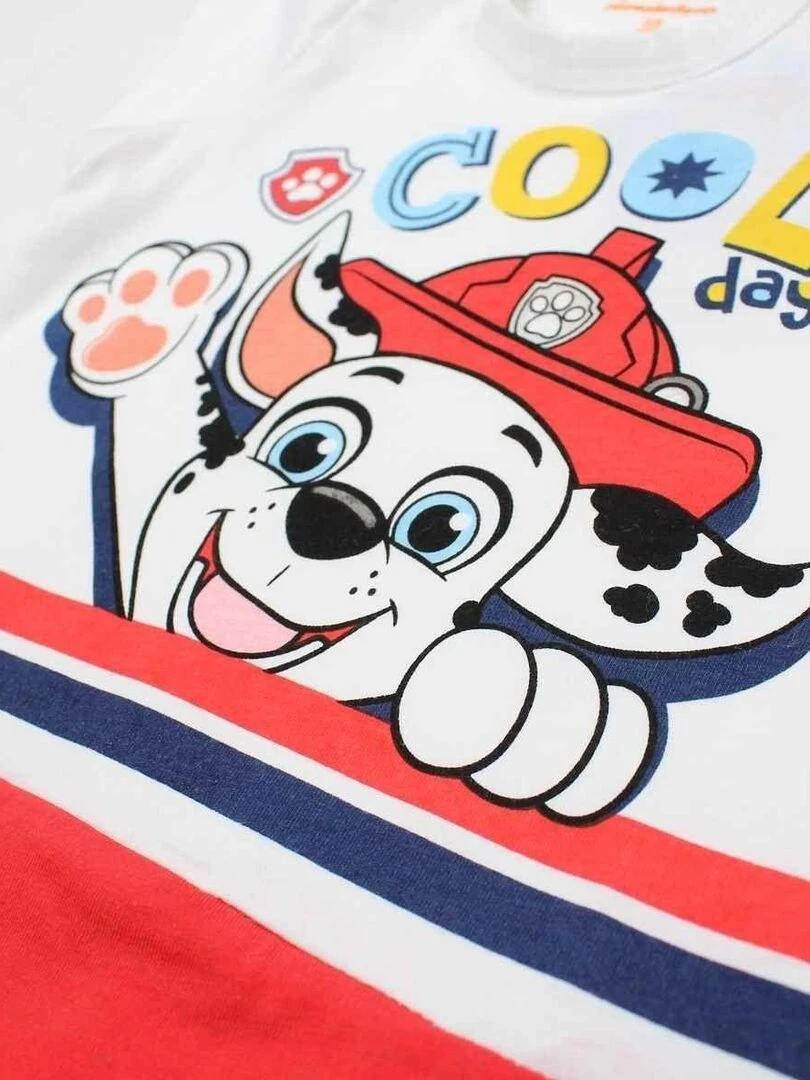 La Pat' Patrouille   Combishort bébé garçon imprimé La Pat' Patrouille en coton   Rouge