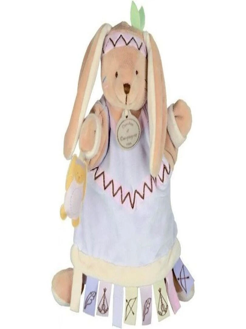 Doudou Doudou et Compagnie Marionnette lapin etiquette DC2350   Violet