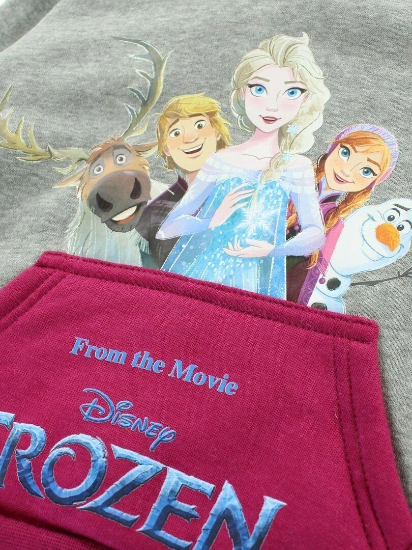 Disney   Sweat fille imprimé La Reine Des Neiges   Gris
