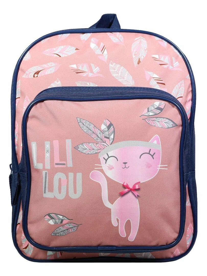 Sac à dos 31 cm avec poche Lili Lou Chat Rose Bagtrotter Rose