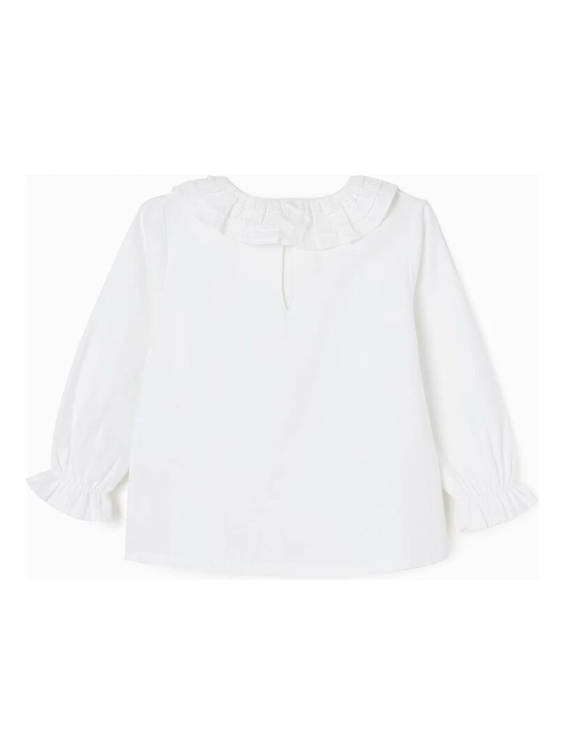 Chemisier en Coton Bébé Fille manches longues ALPINE LUXURY Blanc