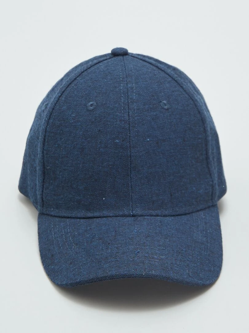 Casquette style baseball effet lin Bleu