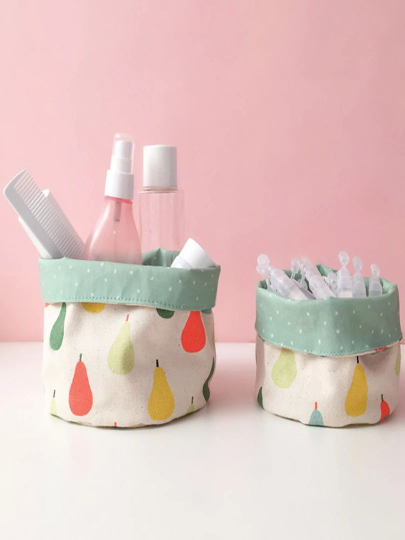 Lot de 3 paniers de rangement gigognes Poire   Vert