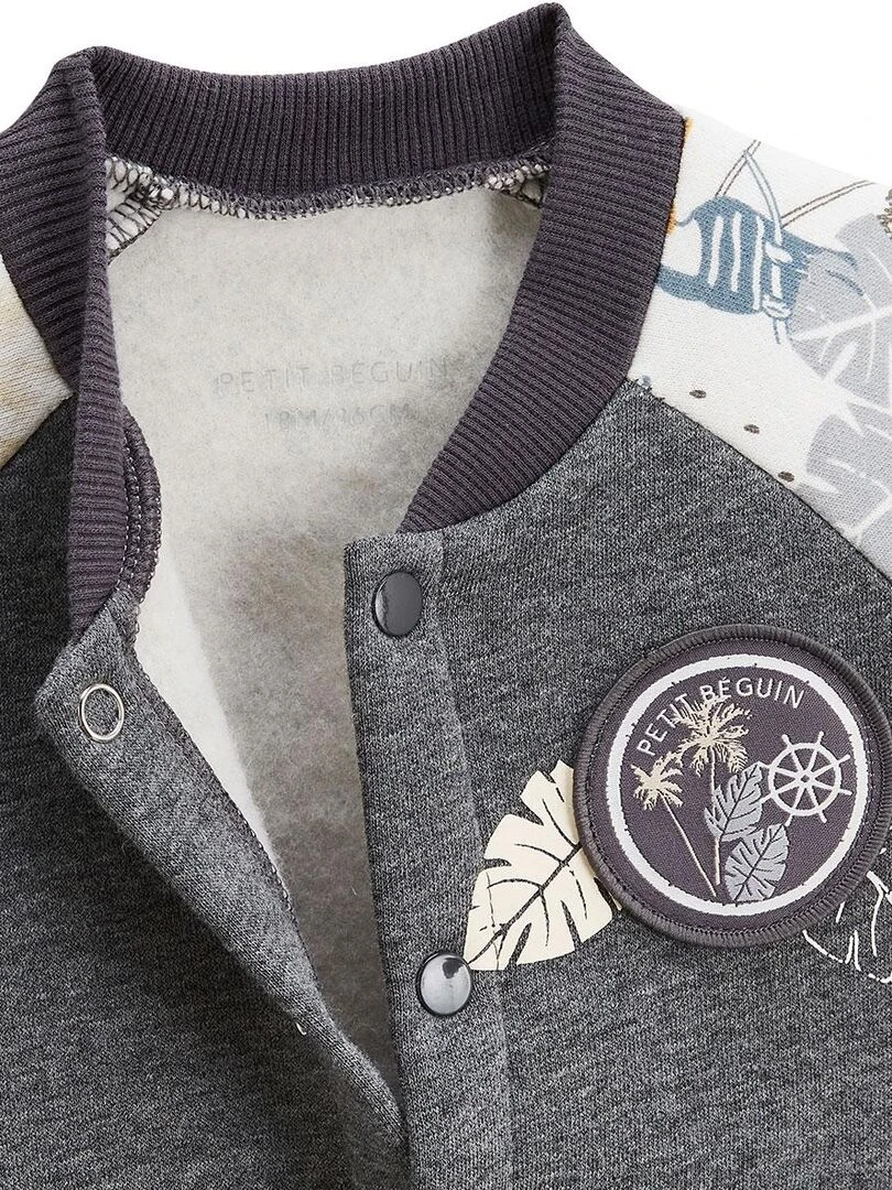 Veste teddy bébé Touctouc   Gris Gris