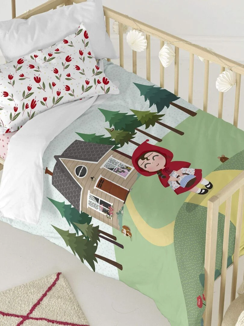 Parure housse de couette 2 pièces Red riding hood "Happyfriday" Blanc