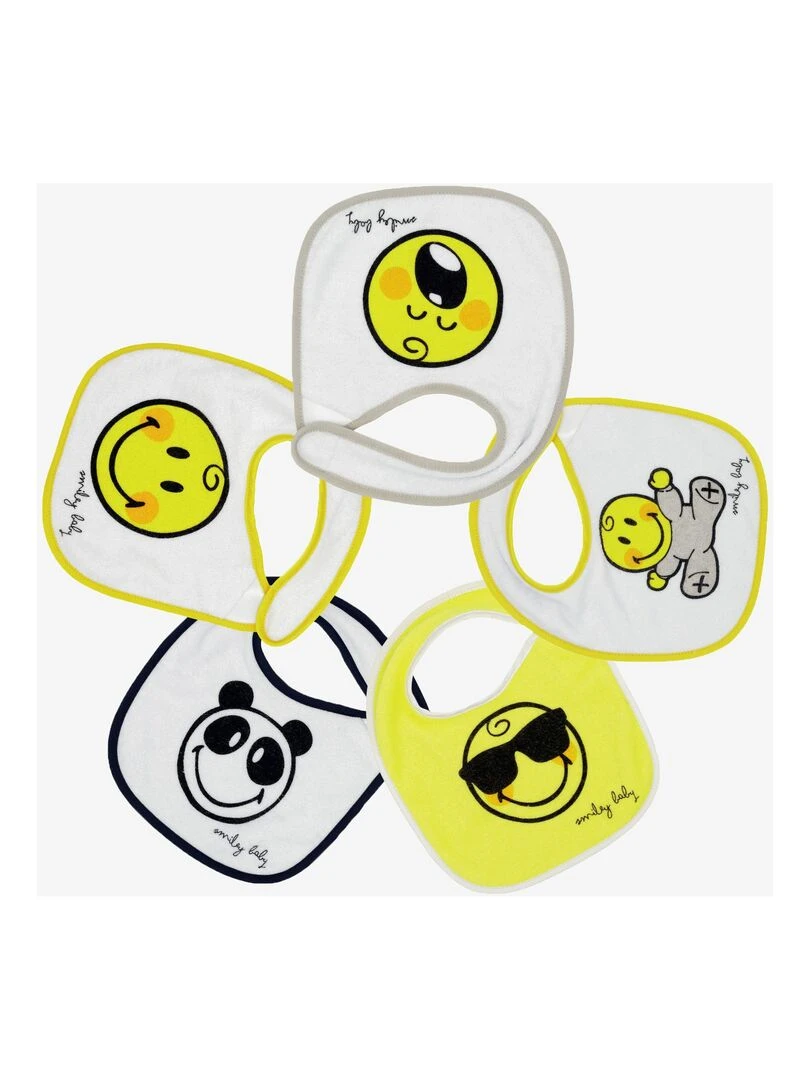 Lot de 5 bavoirs bébé Kinousses Jaune
