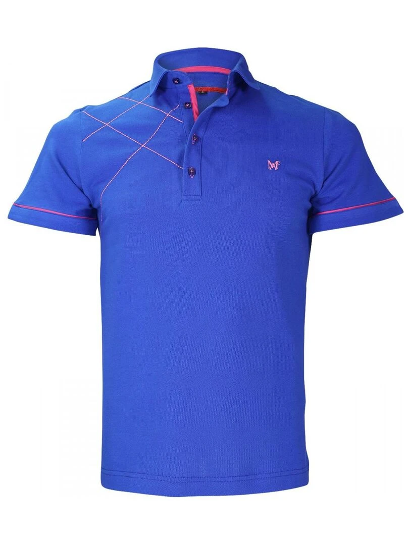 Polo brodé PLYMOUTH Bleu