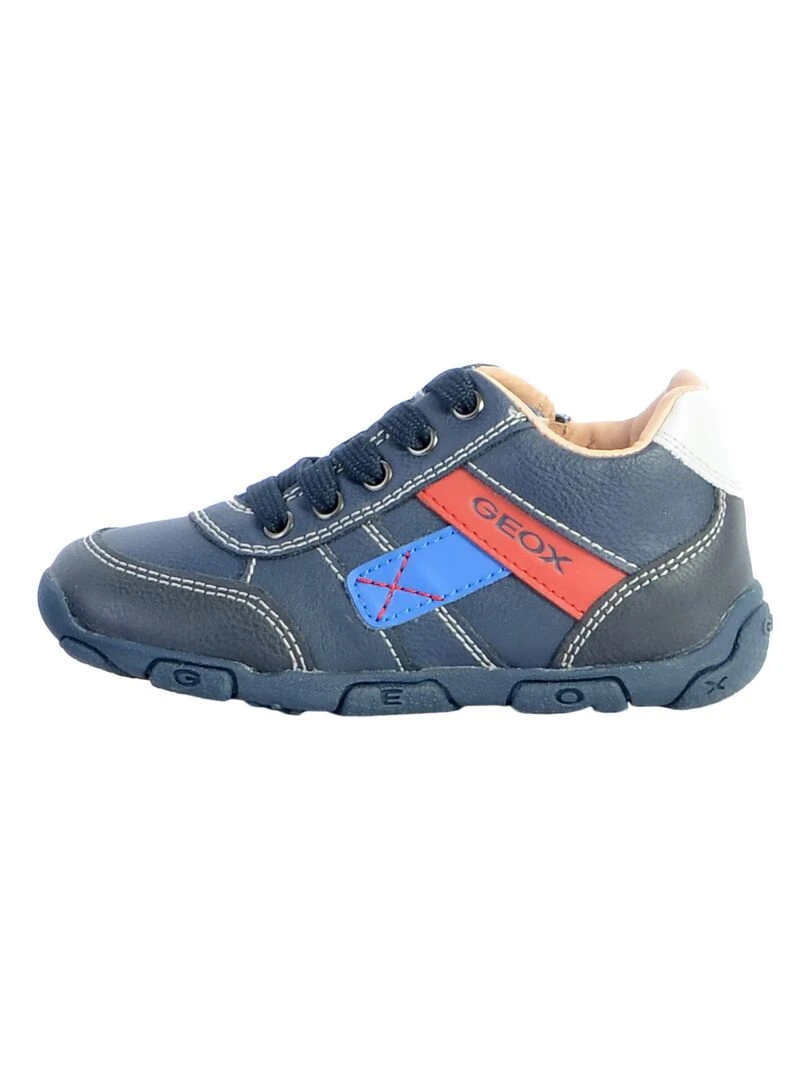 Basket Cuir EnfantGarçons Geox Balu Bleu