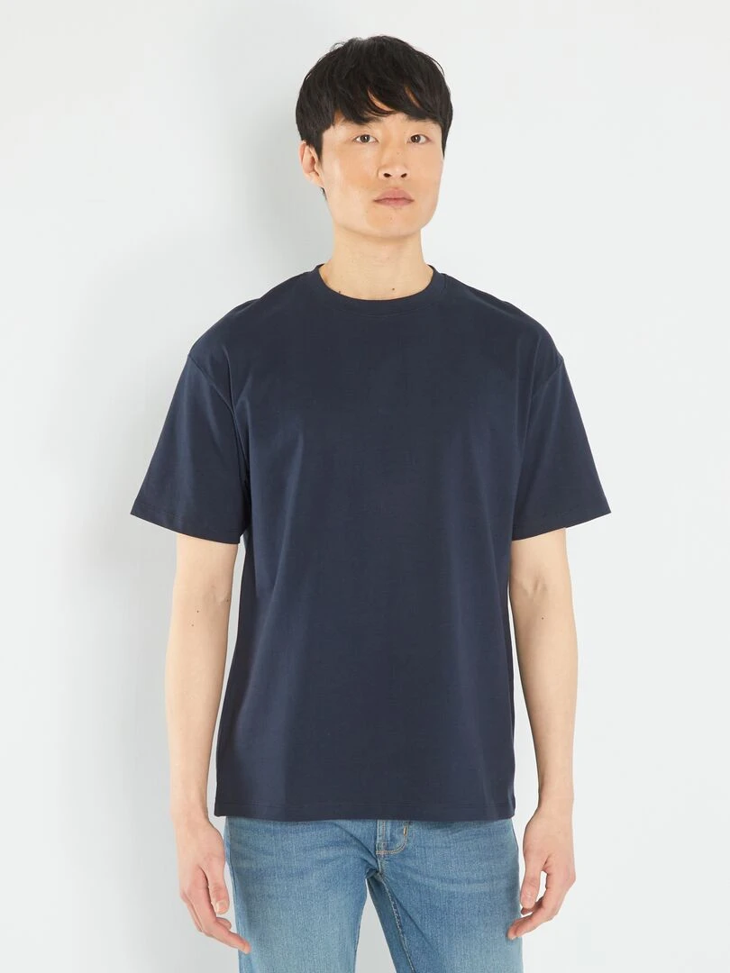 T shirt en jersey uni   Tough Cotton™   bleu marine