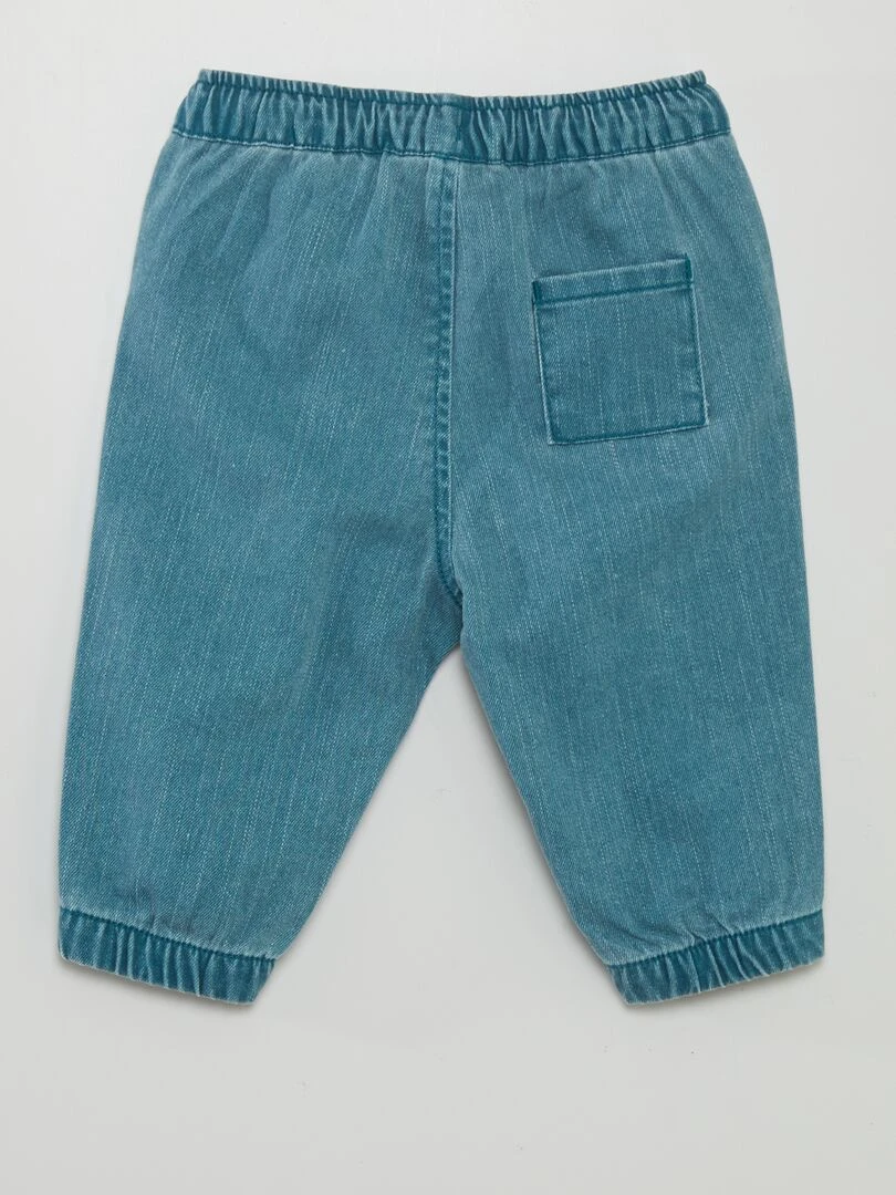 Pantalon paperbag en jean Bleu