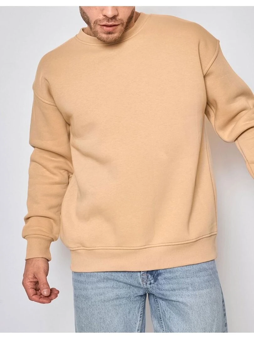 Pull Col Rond Kebello Beige