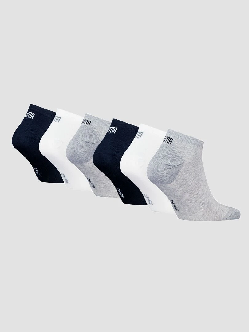 Lot de 6 paires de chaussettes unisex 'Puma' Noir/gris/blanc