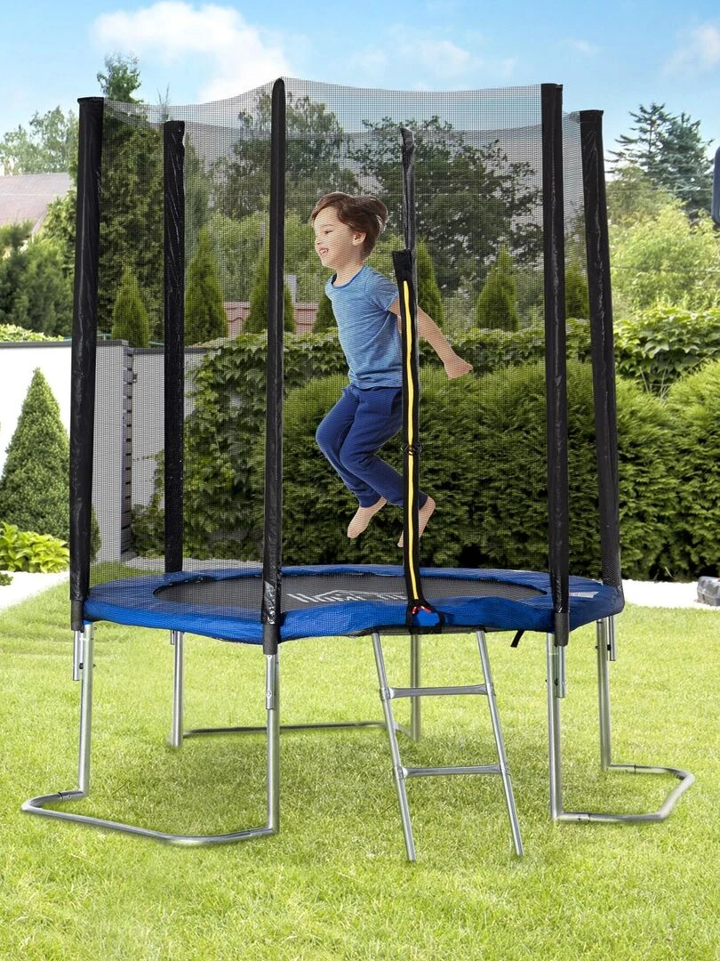 Trampoline enfant Ø 2 23 m 6 poteaux accessoires inclus bleu   Bleu