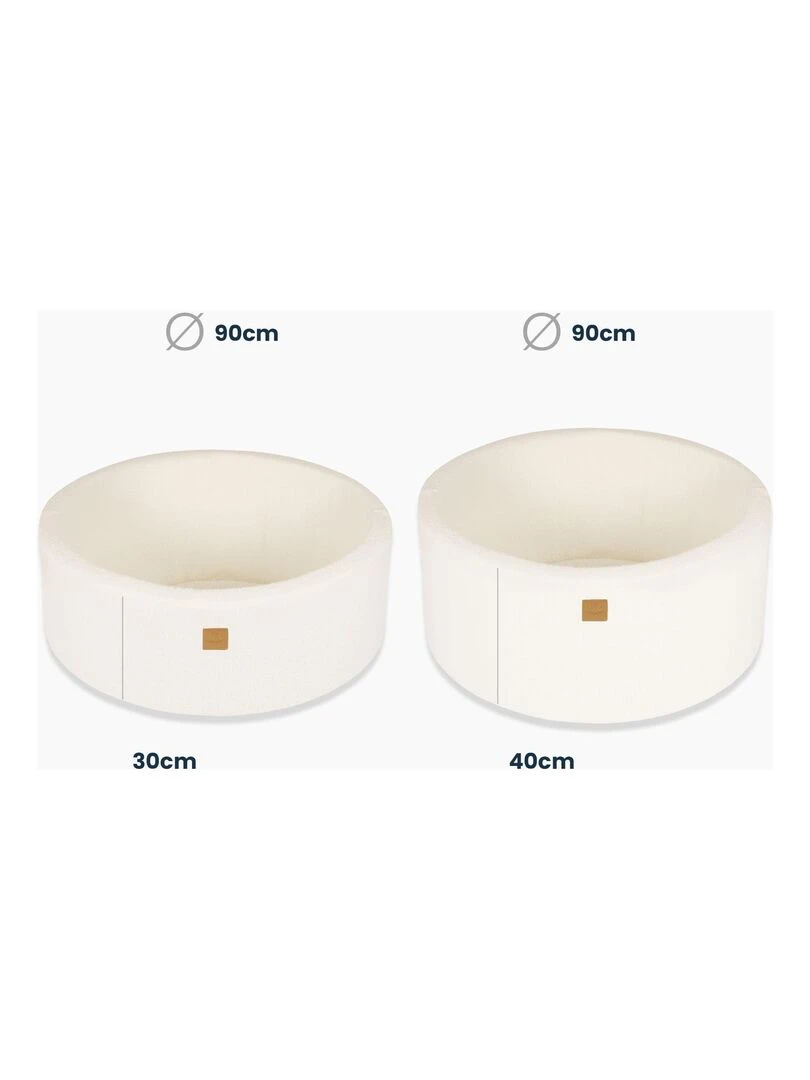 MeowBaby® Boucle Blanc Piscine à Balles Ronde 90x30cm  balles: Blanc   Blanc cassé