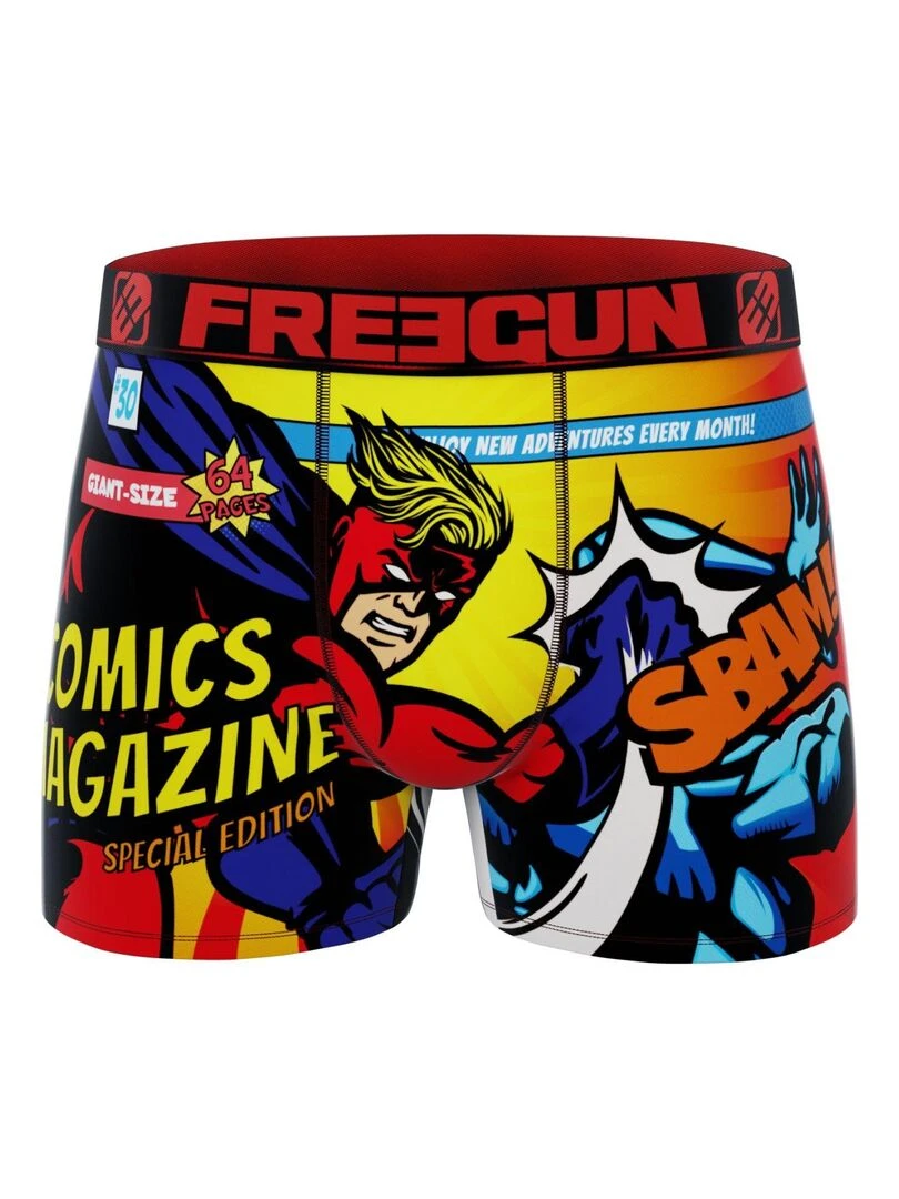 Lot de 3 boxers homme Geek Comics Freegun   Rouge