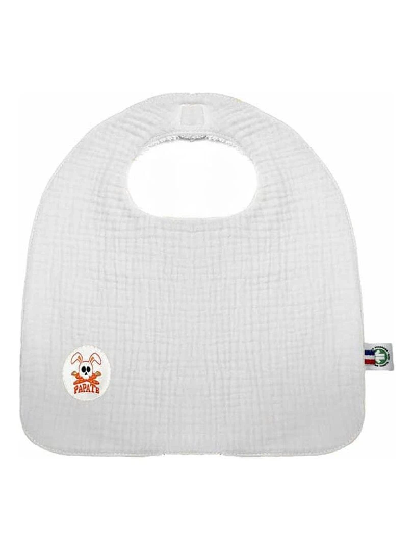 Bavoir en Coton Bio Blanc Blanc