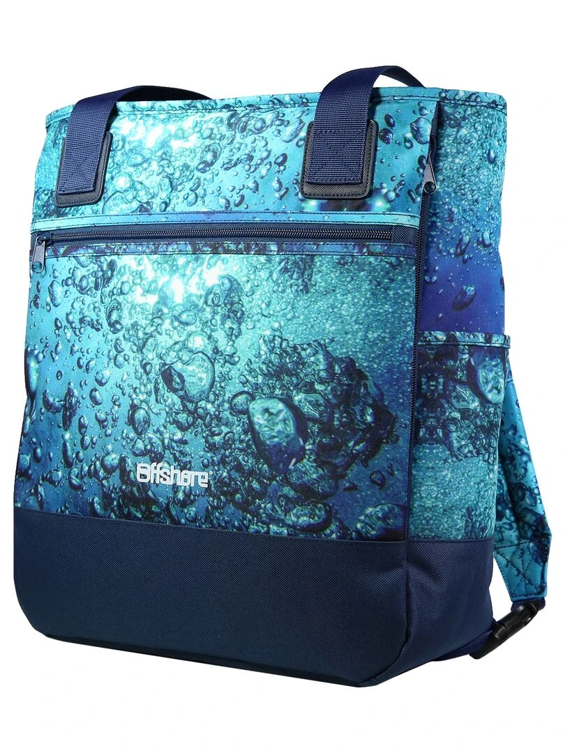 BAGTROTTER Sac 3 en 1 : sac à dos sac shopping et yoga Offshore Bleu Bulles Bleu