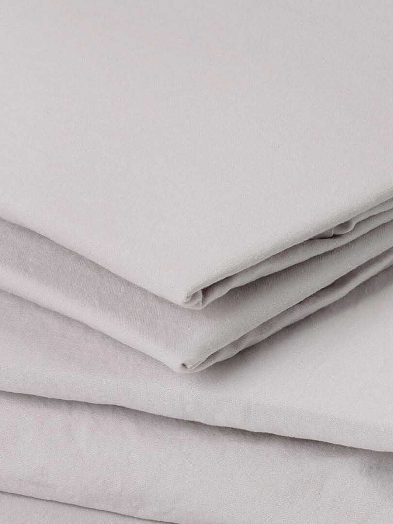 Taie d'oreiller en coton lavé   Gris perle