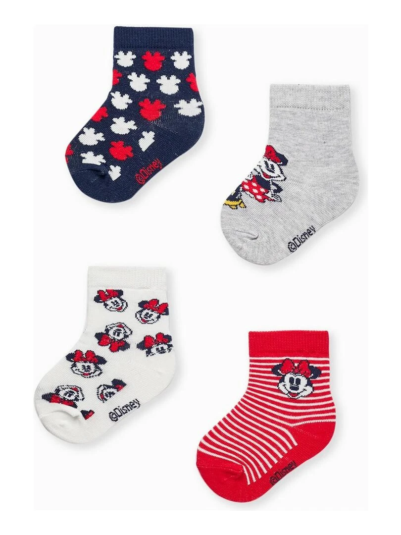 Pack 4 Paires de Chaussettes pour Bébé Fille 'Minnie' MINNIE Multicolore