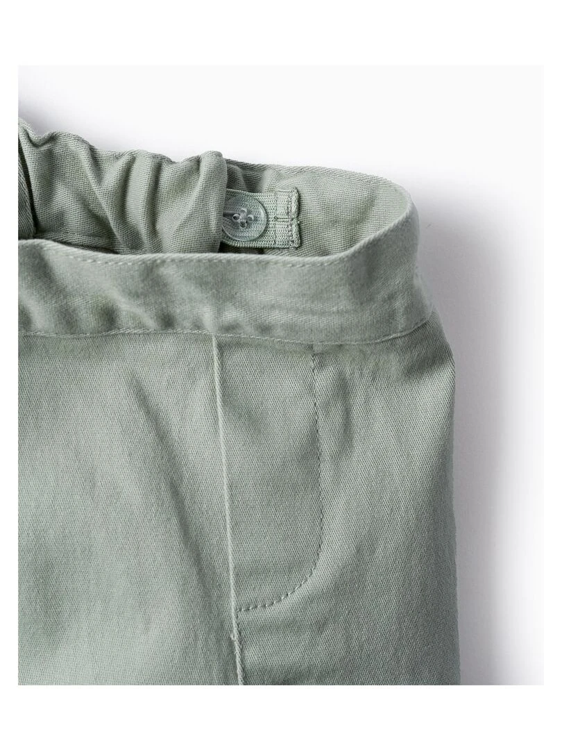 Shorts Chino avec Bretelles pour Bébé Garçon   Vert clair